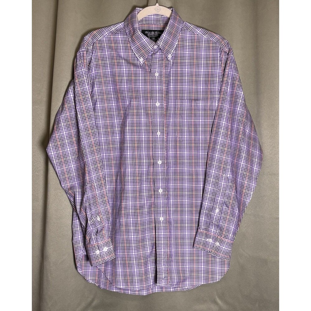 Brooks Brothers Country Club Shirt Mens M R Multi Plaid Egyptian Cotton New